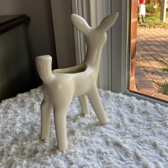 WHITE POTTERY~DEER PLANTER~ 1940’s~MATTE GLAZE~MID CENTURY POTTERY~NICE~G2C - Picture 3 of 6